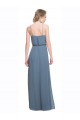 Spaghetti Straps Soft Chiffon Sleeveless Low Back Blue Bridesmaid Dress Edinburgh
