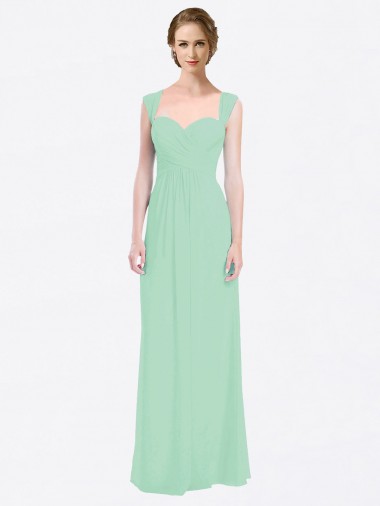 Sweetheart Soft Chiffon Cap Sleeves V-Back Mint Green Bridesmaid Dress Edinburgh