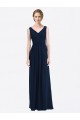 V-Neck Soft Chiffon Sleeveless Low Back Dark Navy Evening Gowns / Bridesmaid Dress Edinburgh