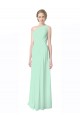 One Shoulder Soft Chiffon Sleeveless Mint Green Bridesmaid Dress Edinburgh