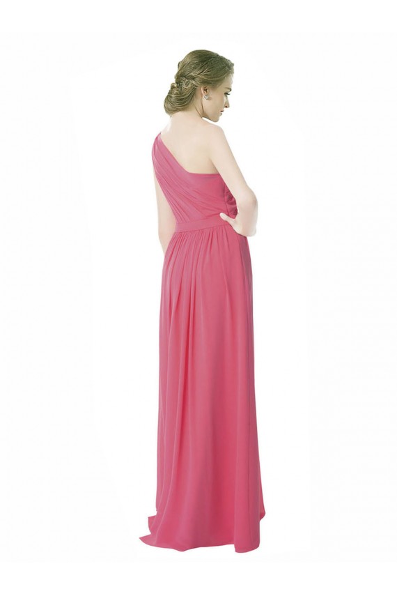 One Shoulder Soft Chiffon Sleeveless Mint Green Bridesmaid Dress Edinburgh