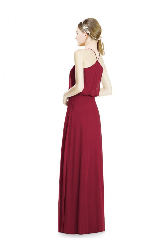 V-Neck Soft Chiffon Sleeveless Burgundy Evening Gowns / Bridesmaid Dress Edinburgh