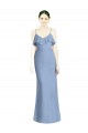 Spaghetti Straps Soft Chiffon Sleeveless Open Back Dusty Blue Bridesmaid Dresses Edinburgh