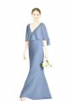 V-Neck Soft Chiffon Sleeveless Dusty Blue Bridesmaid Dress Edinburgh