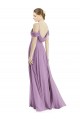 Off the Shoulder Soft Chiffon Sleeveless Open Back Dark Lavender Semi Formal Evening Dress / Bridesmaid Dress Edinburgh