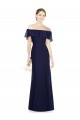 Off the Shoulder Soft Chiffon Sleeveless Dark Navy Bridesmaid Dress Edinburgh