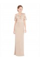 Off the Shoulder Soft Chiffon & Lace Sleeveless Champagne Prom Dress / Bridesmaid Dress Edinburgh