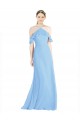Halter Neck Soft Chiffon Cold Shoulder Low Back Periwinkle Formal Dress / Bridesmaid Dress Edinburgh
