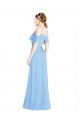 Halter Neck Soft Chiffon Cold Shoulder Low Back Periwinkle Formal Dress / Bridesmaid Dress Edinburgh