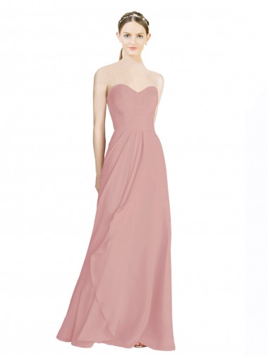 Sweetheart Soft Chiffon Sleeveless Low Back Dusty Pink Bridesmaid Dress / Formal Dress Edinburgh