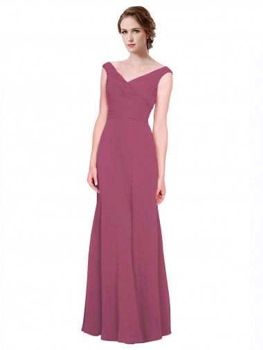 V-Neck Soft Chiffon Sleeveless Mauve Taupe Bridesmaid Dress Edinburgh