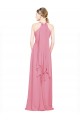 Halter Neck Chiffon Sleeveless Skin Pink Bridesmaid Dress / Evening Dress Edinburgh