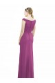 Boat Neck Soft Chiffon Sleeveless Wild Berry Bridesmaid Dress Edinburgh
