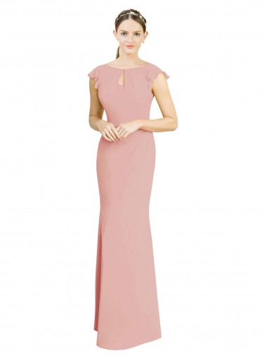 Boat Neck Soft Chiffon Cap Sleeves Bliss Pink Formal Dress / Bridesmaid Dress Edinburgh
