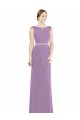 Boat Neck Soft Chiffon Sleeveless Low Back Dark Lavender Formal Dress / Bridesmaid Dress Edinburgh