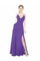 Spaghetti Straps Soft Chiffon Sleeveless Purple Bridesmaid Dress Edinburgh