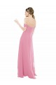 Off the Shoulder Soft Chiffon Cap Sleeves Skin Pink Formal Dress / Bridesmaid Dress Edinburgh