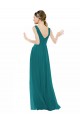 V-Neck Chiffon Sleeveless Hunter Bridesmaid Gowns Edinburgh