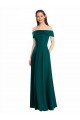 Off the Shoulder Soft Chiffon Cap Sleeves Hunter Bridesmaid Dress Edinburgh
