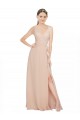 V-Neck Luxe Chiffon Sleeveless Pink Bridesmaid Dress / Evening Dress Edinburgh