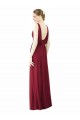 V-Neck Soft Chiffon Sleeveless V-Back Burgundy Bridesmaid Dress / Formal Dress Edinburgh
