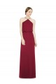 Halter Neck Soft Chiffon Sleeveless Open Back Burgundy Bridesmaid Dress Edinburgh