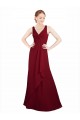 V-Neck Chiffon Sleeveless Burgundy Bridesmaid Dress / Evening Dress Edinburgh