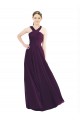 Halter Neck Soft Chiffon Sleeveless Grape Bridesmaid Dress Edinburgh