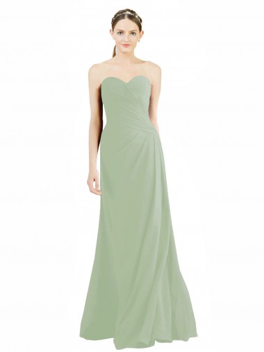 Sweetheart Soft Chiffon Sleeveless Smoke Green Bridesmaid Dress Edinburgh