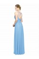 Spaghetti Straps Chiffon Sleeveless Keyhole Back Periwinkle Bridesmaid Dress / Evening Dress Edinburgh