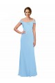 Off the Shoulder Soft Chiffon Sleeveless Periwinkle Bridesmaid Dress Edinburgh