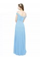 Off the Shoulder Soft Chiffon Sleeveless Periwinkle Bridesmaid Dress Edinburgh