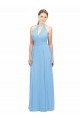 Halter Neck Soft Chiffon Sleeveless Open Back Periwinkle Bridesmaid Dress Edinburgh