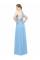 Halter Neck Soft Chiffon Sleeveless Open Back Periwinkle Bridesmaid Dress Edinburgh
