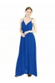 Spaghetti Straps Luxe Chiffon Sleeveless Open Back Royal Blue Bridesmaid Dress Edinburgh