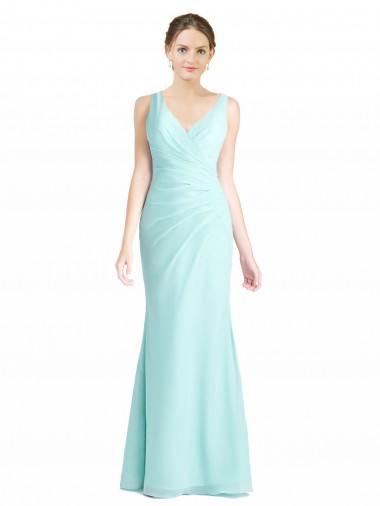 V-Neck Soft Chiffon & Lace Sleeveless Waterfall Bridesmaid Dress Edinburgh