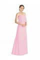 Spaghetti Straps Soft Chiffon Sleeveless Open Back Barely Pink Bridesmaid Dress Edinburgh