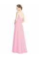 Spaghetti Straps Soft Chiffon Sleeveless Open Back Barely Pink Bridesmaid Dress Edinburgh