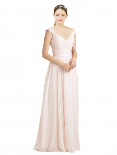 Sweetheart Soft Chiffon & Lace Sleeveless Open Back Cream Pink Bridesmaid Dress Edinburgh