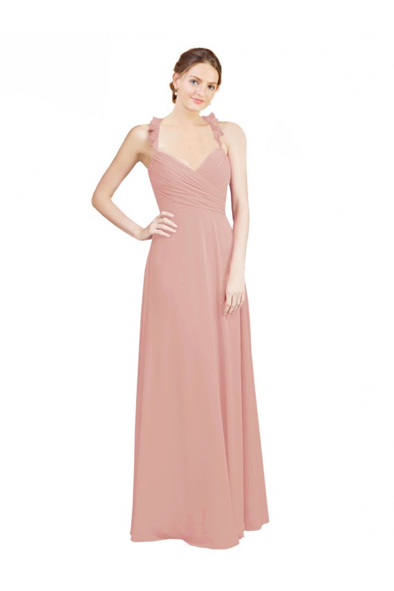 Sweetheart Chiffon Sleeveless Open Back Bliss Pink Bridesmaid Dress / Evening Dress Edinburgh