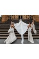 V-Neck Soft Chiffon Sleeveless Low Back Champagne Bridesmaid Dress Edinburgh