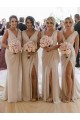 V-Neck Soft Chiffon Sleeveless Low Back Champagne Bridesmaid Dress Edinburgh