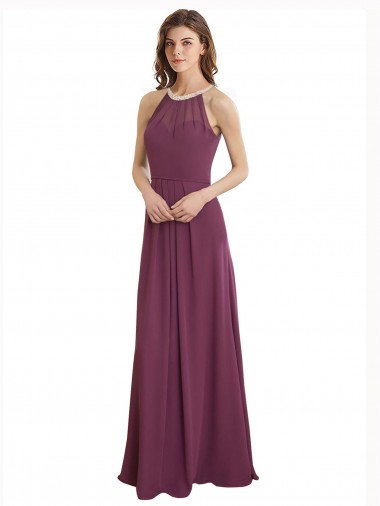 Sweetheart Chiffon Sleeveless Keyhole Back Bridesmaid Dress / Evening Gowns Edinburgh