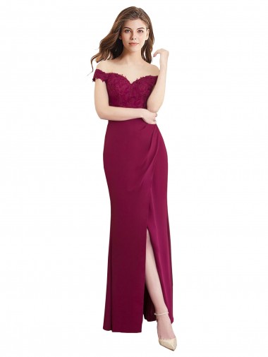 Off the Shoulder Soft Chiffon & Lace Sleeveless Bridesmaid Dress / Formal Dress Edinburgh