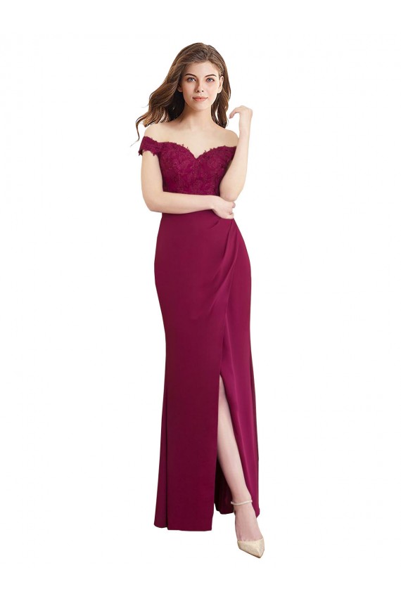 Off the Shoulder Soft Chiffon & Lace Sleeveless Bridesmaid Dress / Formal Dress Edinburgh