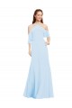 Halter Neck Soft Chiffon Cold Shoulder Light Sky Blue Formal Dress / Bridesmaid Dress Edinburgh