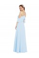 Halter Neck Soft Chiffon Cold Shoulder Light Sky Blue Formal Dress / Bridesmaid Dress Edinburgh