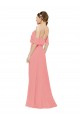 Off the Shoulder Soft Chiffon Sleeveless Watermelon Bridesmaid Dress Edinburgh