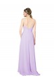 V-Neck Soft Chiffon Sleeveless Open Back Lilac High Low Bridesmaid Dress Edinburgh