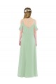 Off the Shoulder Soft Chiffon Sleeveless Long Sage Bridesmaid Dress Edinburgh